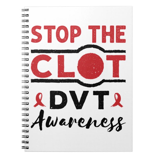 Caderno Espiral Stop the Clot DVT Awareness Deep Vein Thrombosis (Frente)