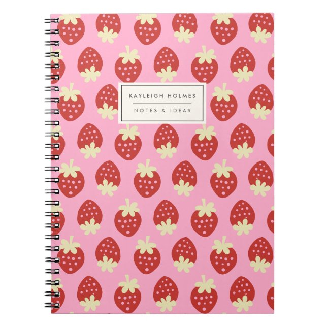 Caderno Espiral Strawberry Flip (Pink) Notebook (Frente)