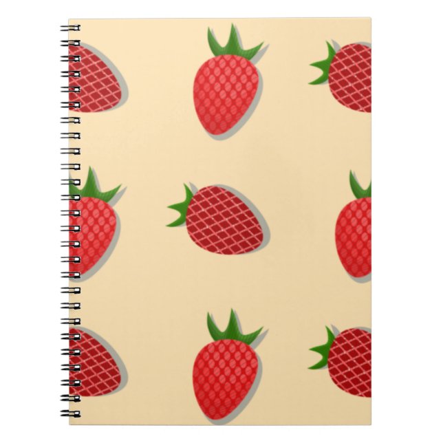 Caderno Espiral Strawberry pattern for fruit summertime good vibes (Frente)