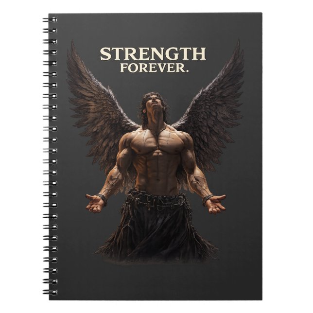 Caderno Espiral Strength Forever Dark Angel Design – Motivational  (Frente)