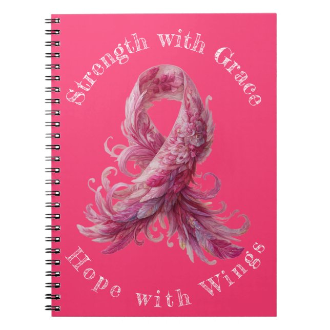 Caderno Espiral Strength with Grace – Breast Cancer Awareness  (Frente)