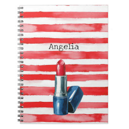 Caderno Espiral Stripes French Riviera Red Lipstick