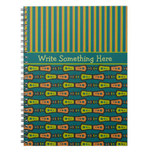 Caderno Espiral Stripes, Padrão Tribal, Teal: Notebook Espiral