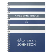 Stripes Padrões do notebook personalizado monogram