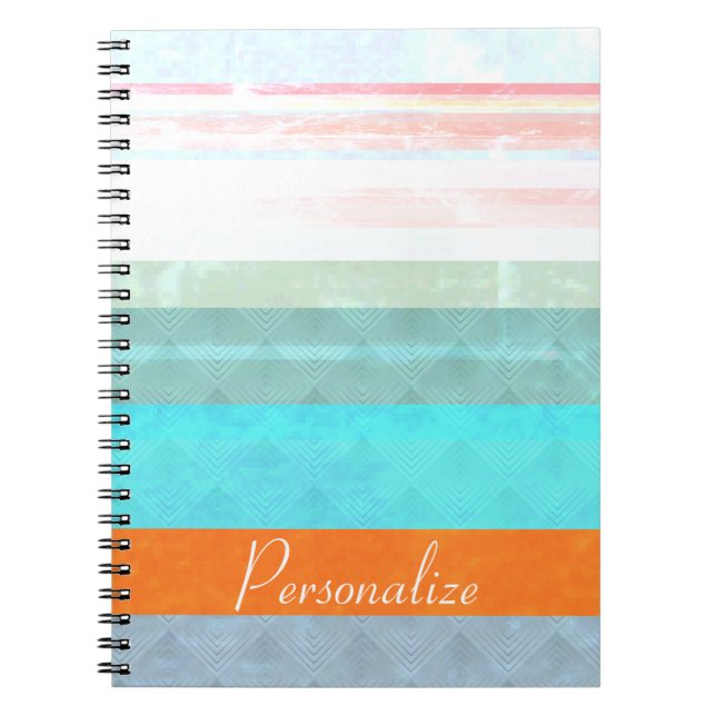 Caderno Espiral Stripes personalizadas desbotadas e com meteoros (Frente)