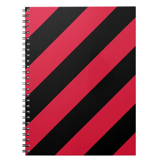 Caderno Espiral Stripes Vermelhas e Pretas (Frente)
