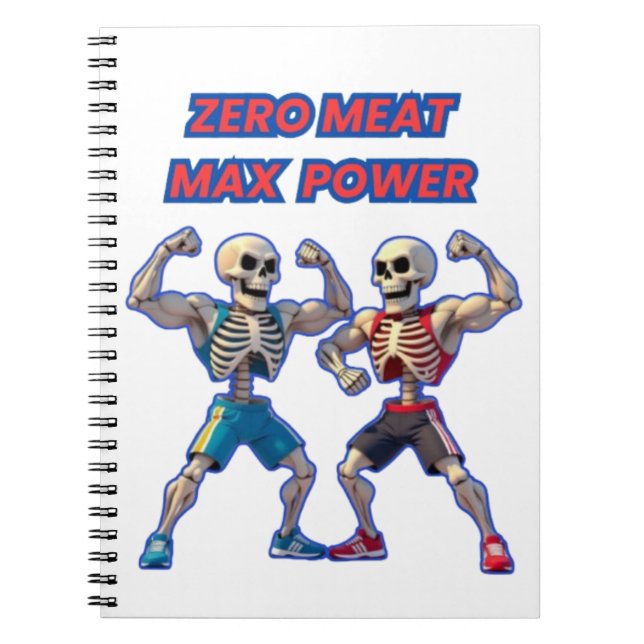 Caderno Espiral Strong to the Bone – Funny Skeleton Muscle Design (Frente)
