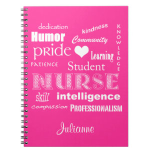 Caderno Espiral Student Nurse-Attributes+Heart/Personalize Name
