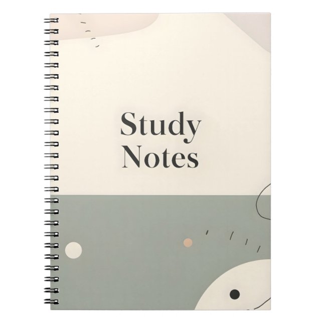 Caderno Espiral Student Study Notebook Minimalist Aesthetic Notes (Frente)
