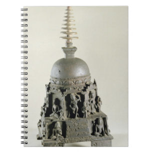 Caderno Espiral Stupa, Pala, Nalanda, Bihar (bronze)