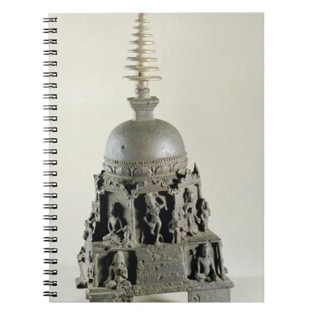 Caderno Espiral Stupa, Pala, Nalanda, Bihar (bronze) (Frente)