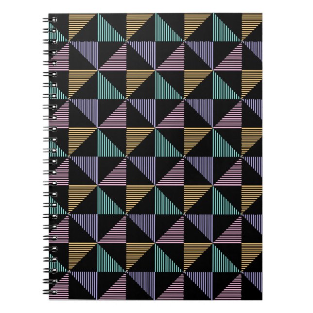 Caderno Espiral Stylish Abstract Geometric Print – Modern Trendy (Frente)