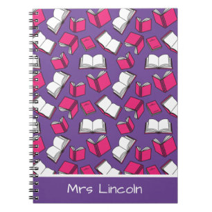 Caderno Espiral Stylish School Librarian Teacher and Bookworm