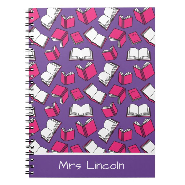 Caderno Espiral Stylish School Librarian Teacher and Bookworm (Frente)