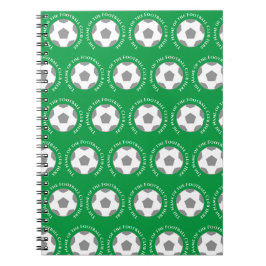 Caderno Espiral Sua Equipe de futebol em verde