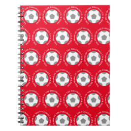 Caderno Espiral Sua Equipe de futebol em vermelho