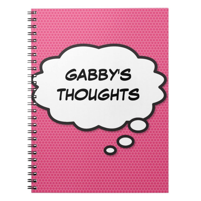 Caderno Espiral Sua Mensagem Pensou Em Diversão De Bolha Retrorna  (Frente)