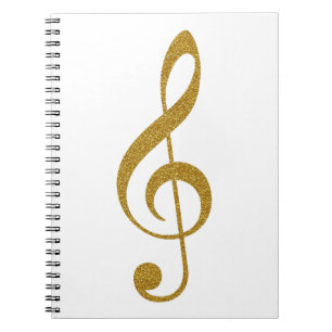Caderno Espiral sua nota musical de clf de três ouros