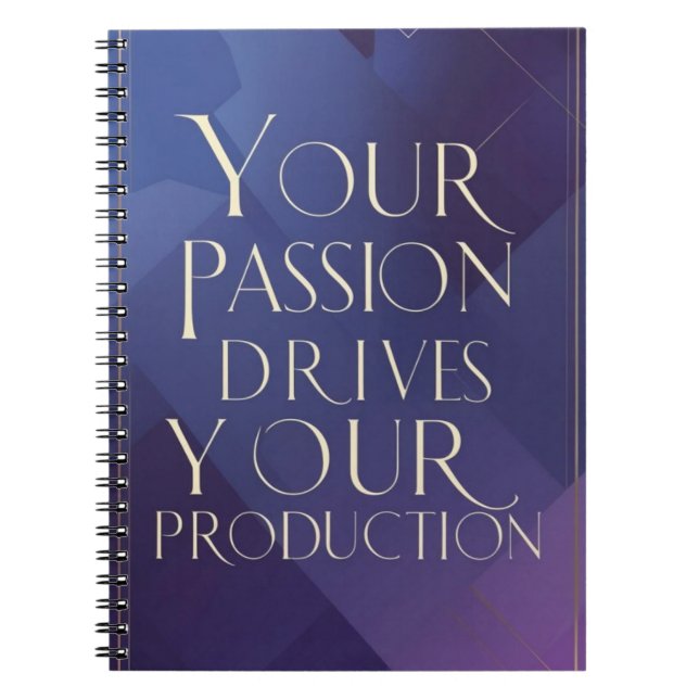 Caderno Espiral Sua Paixão Impulsiona Sua Produção (Frente)