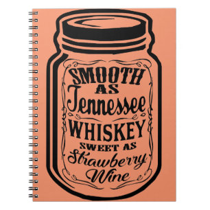 Caderno Espiral Suave Como Tennessee Whiskey Shine Mason Jar