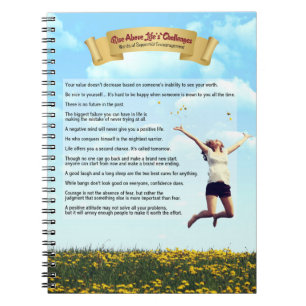 Caderno Espiral Suba acima dos desafios da vida - humor, esperanç