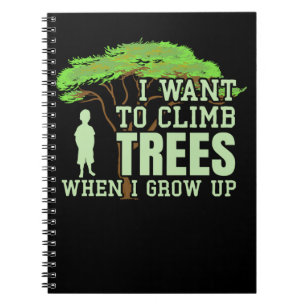 Caderno Espiral Subida da Árvore Arborista Engraçada do Futuro