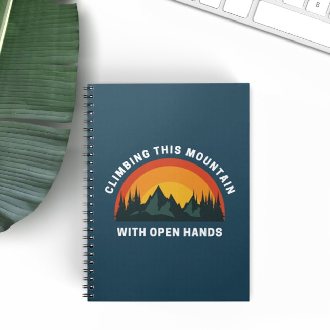 Caderno Espiral Subindo Esta Montanha Retro-Christian (Criador carregado)