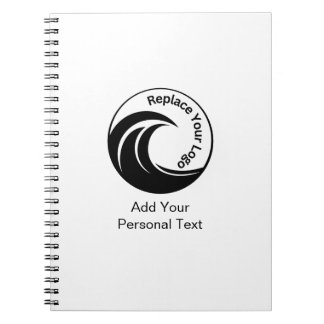 Caderno Espiral Substituir logotipo minimalista & Texto Personaliz
