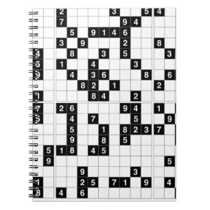 Caderno Espiral sudoku branco preto