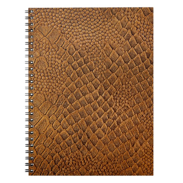 Caderno Espiral suede com belos padrões de padrão,cobra, textura, (Frente)