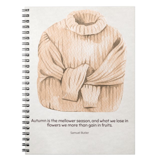 Caderno Espiral Suéter De Queda, Clima Suéter, Outono (Frente)