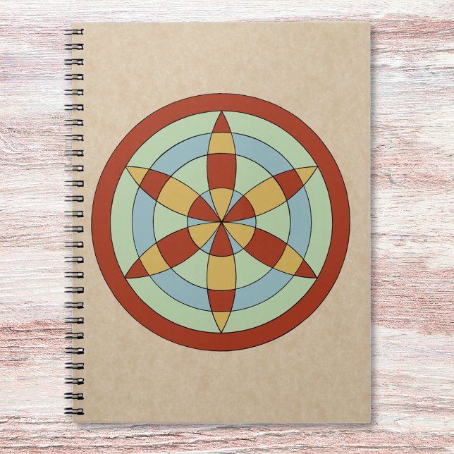 Caderno Espiral Suffolk Hexafoil (Daisy Wheel) (Suffolk Hexafoil (Daisy Wheel) Witch Mark Notebook on Desk)