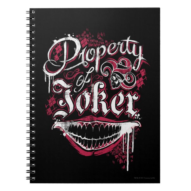 Caderno Espiral Suicide Squad | Property of Joker (Frente)