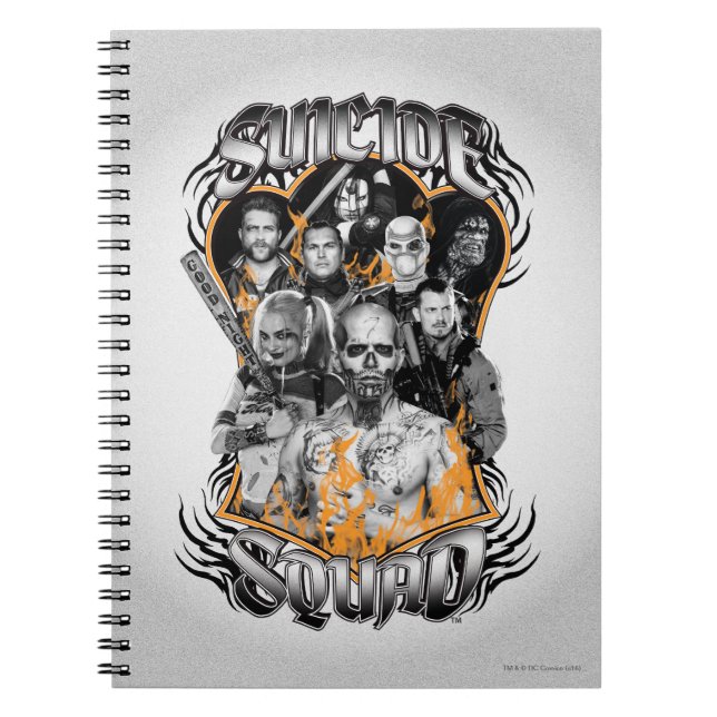 Caderno Espiral Suicide Squad | Task Force X Tribal Tattoo (Frente)