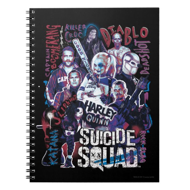 Caderno Espiral Suicide Squad | Task Force X Typography Photo (Frente)