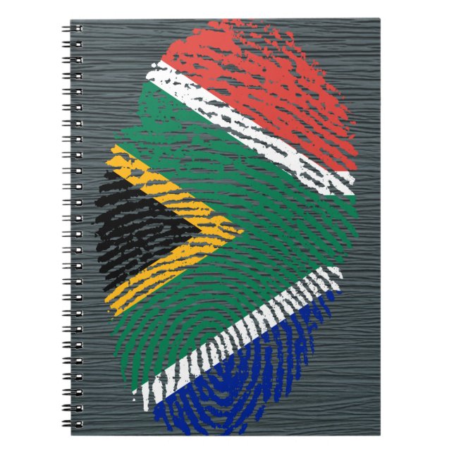 Caderno Espiral Sul - bandeira africana da impressão digital do (Frente)