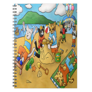 Caderno Espiral Summer Beach Cats