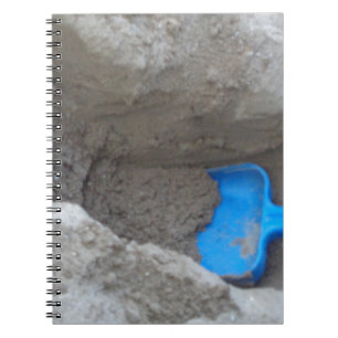 Caderno Espiral Summer Beach Digging Sand Shovel, Scoop, Brincando