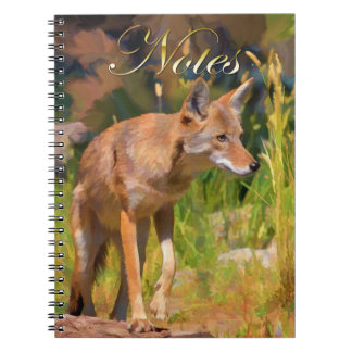 Caderno Espiral Summer Coyote Wildlife Painting