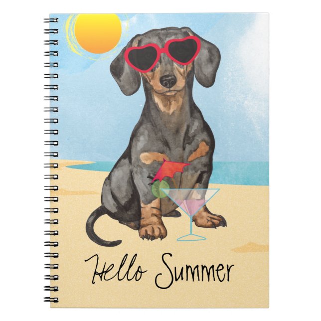 Caderno Espiral Summer Dachshund (Frente)