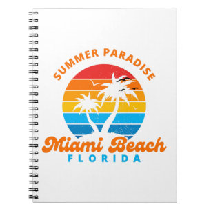 Caderno Espiral Summer Paradise Miami Beach Flórida-Sunset Palms