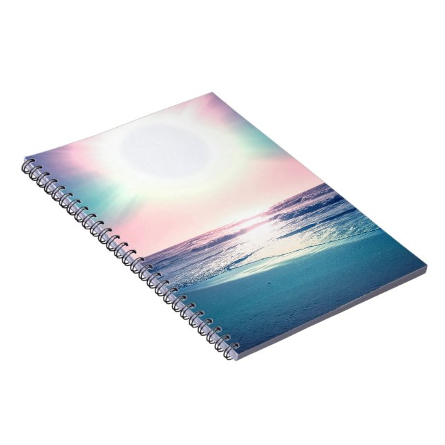 Caderno Espiral Summer Sea Sunset Tropical Beach Photo (Lado Direito)