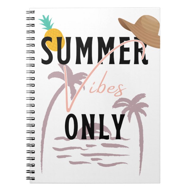 Caderno Espiral Summer Vibes Only Beach (Frente)