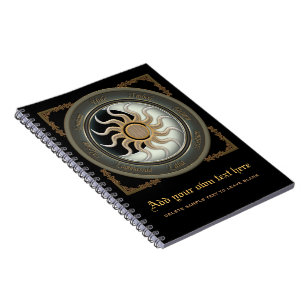 Caderno Espiral Sun e roda do Pagan da lua