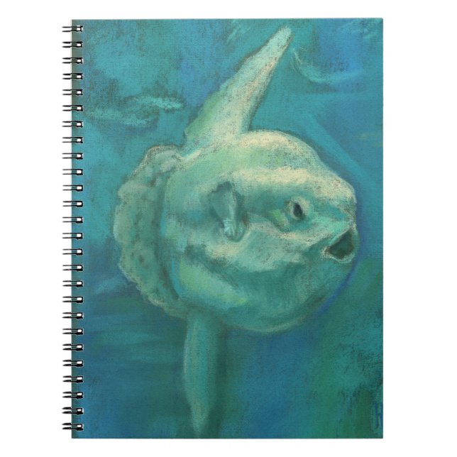 Caderno Espiral Sun Fish, Mola Mola Ocean Underwater (Frente)