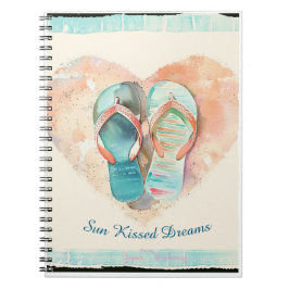 Caderno Espiral Sun Kissed Dreams Flip Flop Heart Spiral Notebook