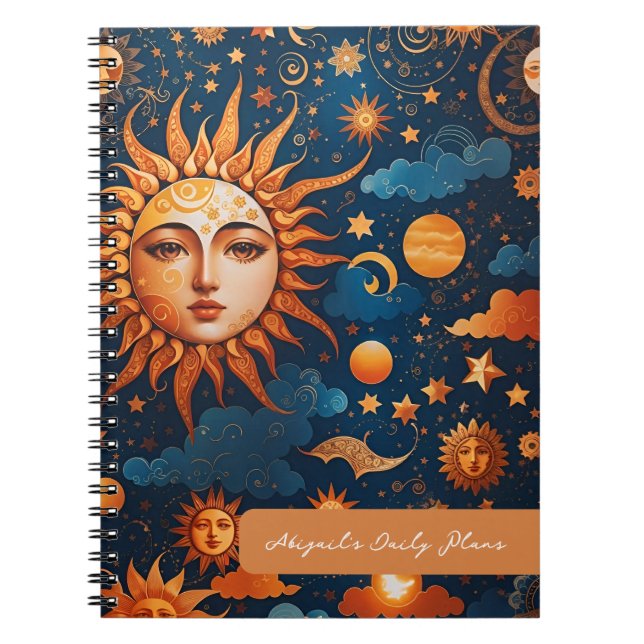 Caderno Espiral Sun Moon personalizada (Frente)