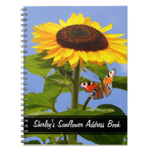 Caderno Espiral Sunflower & Butterfly  ~ Note Book
