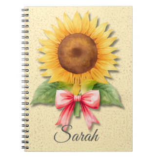 Caderno Espiral Sunflower Coquette Notebook Yellow Floral Journal