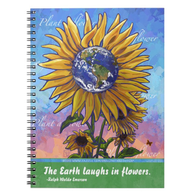Caderno Espiral Sunflower Earth Art (Frente)